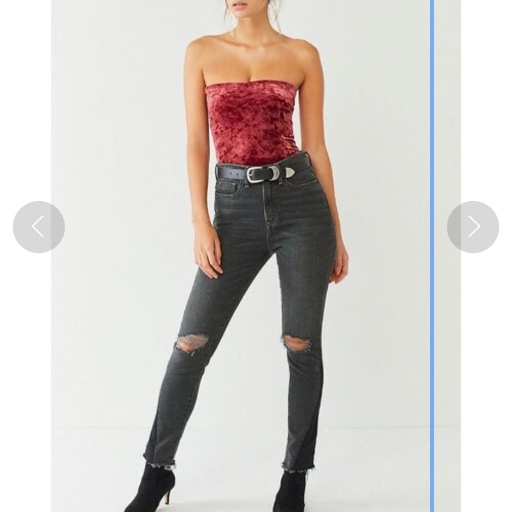 Out From Under Urban Outfitters Whimsigoth Maroon Crushed Velvet Bodysuit Medium
